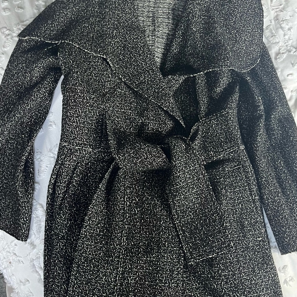 Elegant Black and White Women's Coat